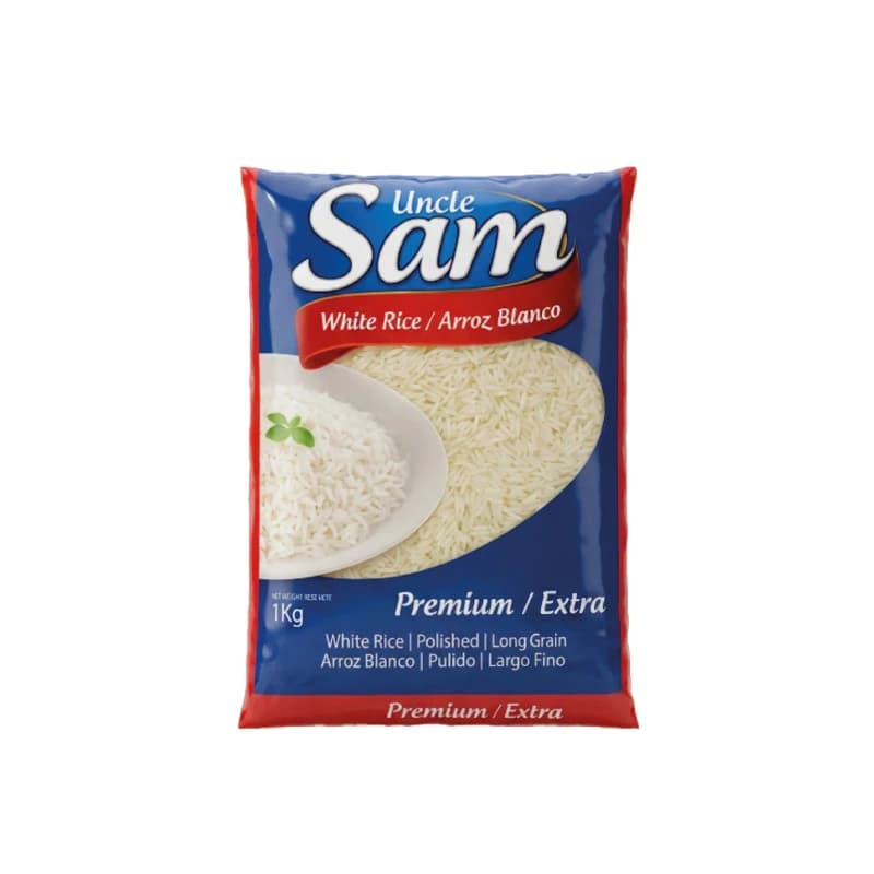 Arroz blanco brasileño grano largo, 1 kg, Uncle Sam
